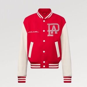 Louis Vuitton Red and White Bomber Jacket